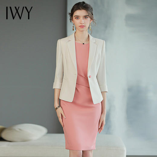 IWY/职业装气质女神范套装裙女时尚气质两件套七分袖ol背心连衣裙C1577+Q754 商品图0