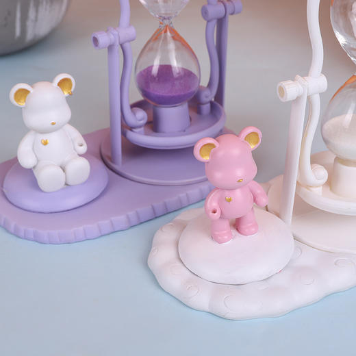 「时尚ins风！暴力熊沙漏」摆台沙漏计时器ins可爱流沙瓶生日礼物家居桌面摆件装家居饰品 商品图3