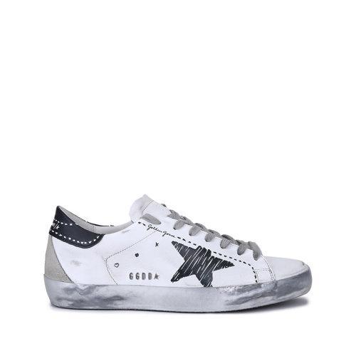 GOLDEN GOOSE DELUXE BRAND/GOLDEN GOOSE DELUXE BRAND黄金鹅 男士皮革Super-Star系带休闲运动鞋板鞋脏脏鞋 GMF00102 F002090 商品图0