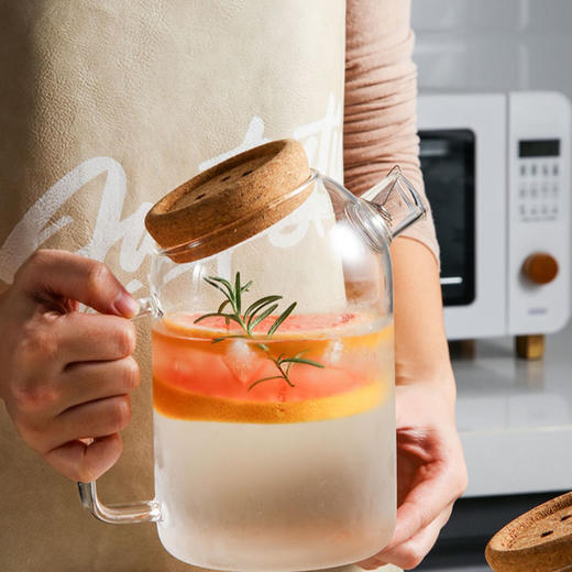 高硼硅透明玻璃耐热凉水壶日式大容量家用柠檬北欧花水果茶 商品图1