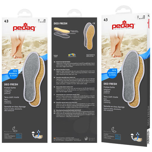 德国pedag毛圈布纤维剑麻鞋垫106透气可以赤脚穿软垫 商品图3