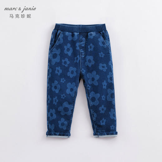 【打折】马克珍妮秋装 女童印花仿针织牛仔裤 儿童裤子221671 商品图1