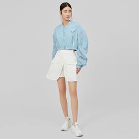 袖子抽褶防晒服外套