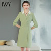 IWY/绿色显白西装连衣裙主持人正装播音艺考气质名媛小个子西服裙Q757 商品缩略图0
