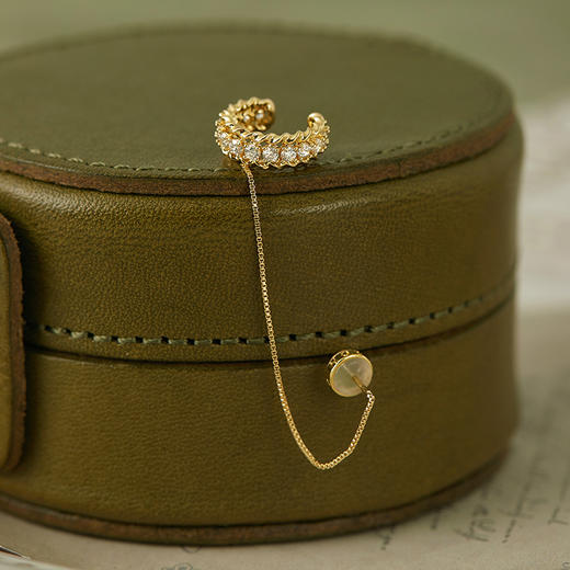 Oflye潮流饰品 气质锆石流苏耳饰无耳洞耳夹银针耳钉一体式耳环小众耳骨夹 商品图3