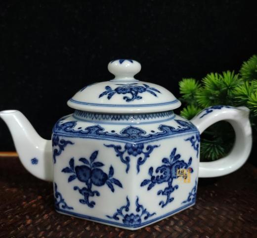 青花三多六方茶壶 商品图0