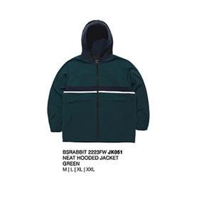 BSRABBIT 22-23FWJK051 新款雪服  NEAT HOODED JACKET GREEN