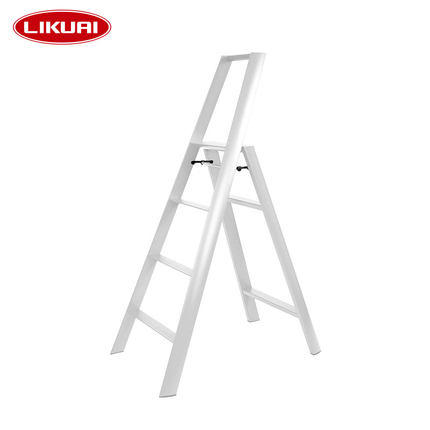 日本长谷川家用双扶手四层梯子 白 商品图0
