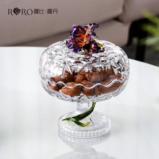 罗比罗丹珐琅彩幸福鸢尾糖果罐创意客厅茶几装饰摆件R-32804J 商品图0