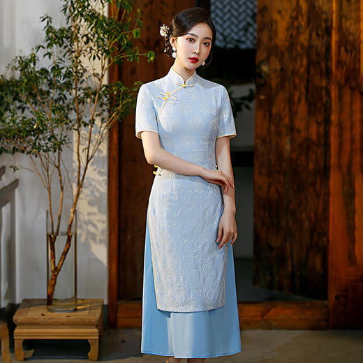 新款民国风，短袖改良春夏款长款复古旗袍GSJ-8500 商品图4