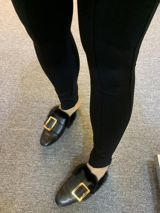 【爆款拉绒一条搞定】胖MM大码女装2022秋新款百搭显瘦必备小黑裤长裤 弹力 拉绒保暖 舒适4252 商品图3