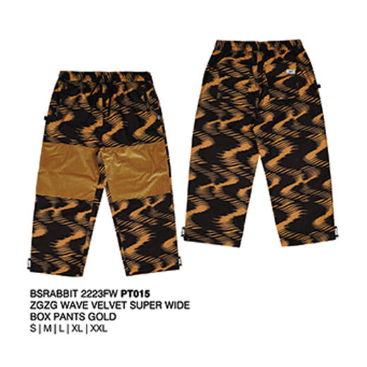 BSRABBIT 22-23FWPT015 新款雪裤 ZGZG WAVE VELVET SUPER WIDE BOX PANTS 商品图0