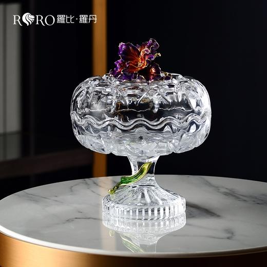 罗比罗丹珐琅彩幸福鸢尾糖果罐创意客厅茶几装饰摆件R-32804J 商品图2