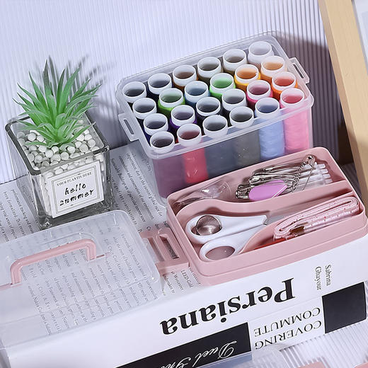 【46件套家用针线盒套装针线包手缝线缝补工具手提便携缝补收纳盒 商品图7