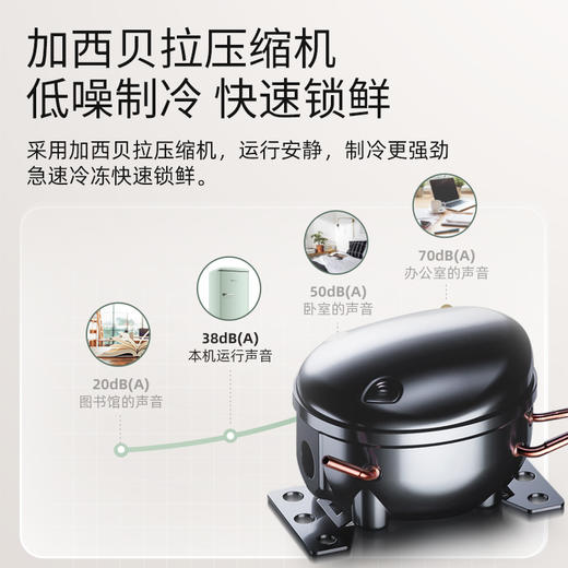 DAEWOO韩国大宇电冰箱家用双开门冷柜节能静音宿舍用复古小型冰箱 商品图3