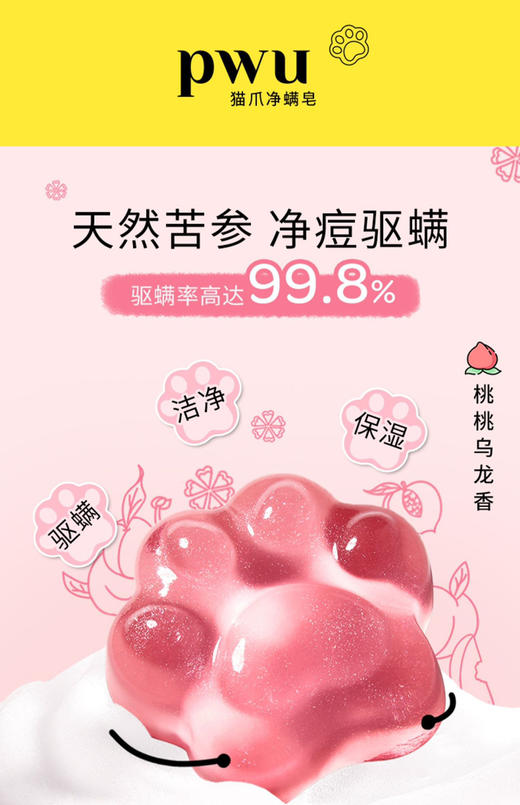 朴物大美果冻猫爪除螨皂90g去螨虫抑菌洗脸皂面部身体都可用 商品图0
