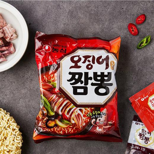 韩国进口农心鱿鱼海鲜拉面620g*5连包速食汤面袋装泡面拉面方便面 商品图1