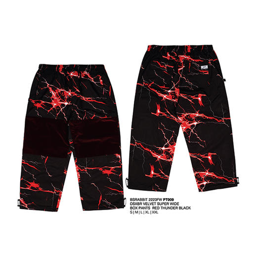 BSRABBIT 22-23FWPT009 PT011 新款雪裤 DSXBR VELVET SUPER WIDE BOX PANTS 商品图1