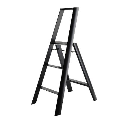 日本长谷川家用双扶手三层梯子 黑 商品图0