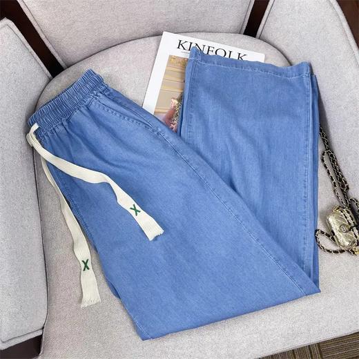 SKW-1982夏季新款高腰冰氧吧垂感冰丝小个阔腿裤 商品图3