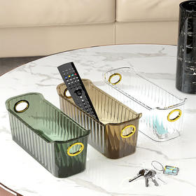 轻奢桌面收纳盒PET透明化妆品厨房浴室卫生间客厅茶几杂物储物筐