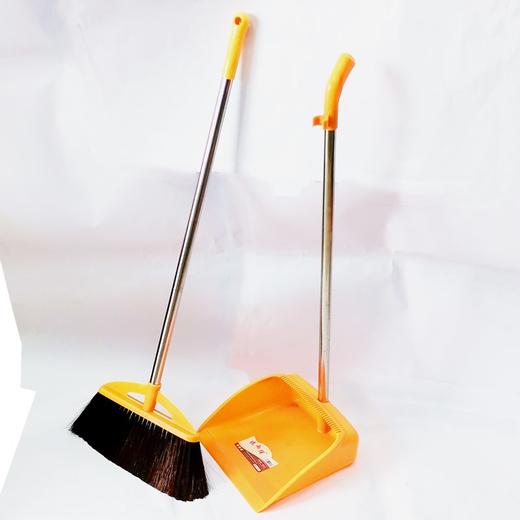 优而佳不锈钢柄垃圾铲软胶丝扫把套装室内居家办公室软毛扫帚尘必洁地板簸箕笤帚塑料扫把斗组合套装不锈钢家用撮箕笤帚不粘头发扫地神器扫帚垃圾铲 商品图0