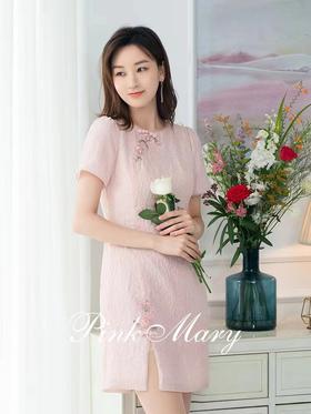 粉红玛琍连衣裙