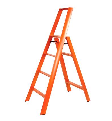 日本长谷川家用双扶手四层梯子 橙 商品图0