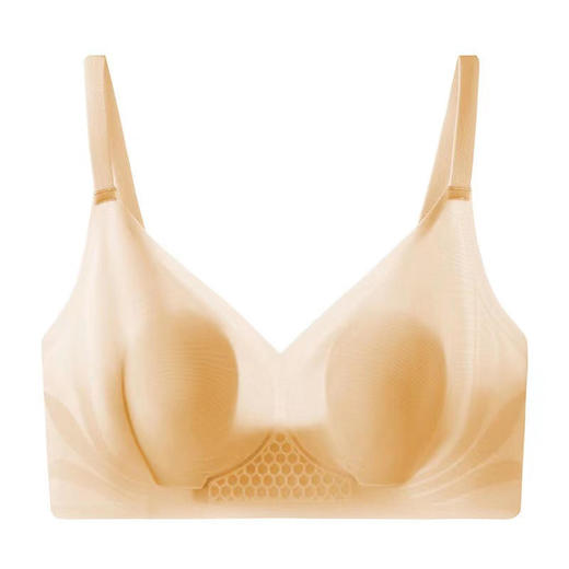 WLJ279  夏季薄透果冻胶条兔耳朵特薄无痕内衣裸感小肩带后排扣乳胶内衣 商品图4