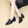 坡跟圆头深口单鞋，大码黑色米白色中跟女鞋DP-8425 商品缩略图4