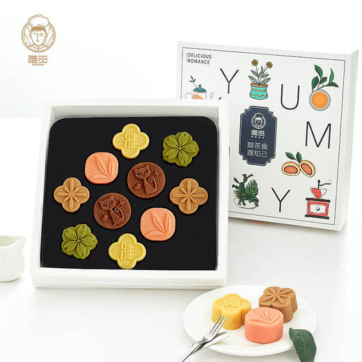 雅觅 茶食同享372g 10粒茶元素绿豆糕礼盒 点心零食小吃休闲食品下午茶送礼 商品图2