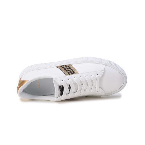 VERSACE/范思哲【22春夏新款】男士牛皮革GRECA系带休闲运动鞋小白鞋 DSU8404 1A01759 商品图4