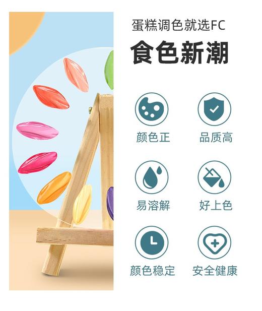FC法采食用色素 奶油蛋糕裱花翻糖食品级水性色素 烘焙颜料 商品图1