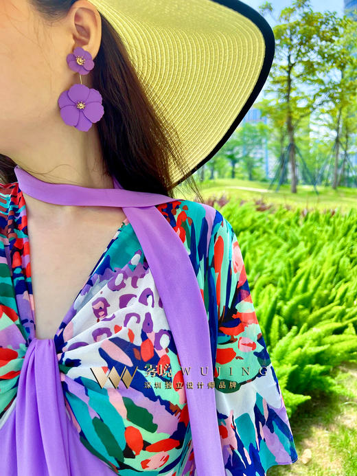 【雾境新款】 紫韵嫣然系列美哭的原创花色超遮肉蝴蝶袖 可宽松可修身!2202105 商品图6