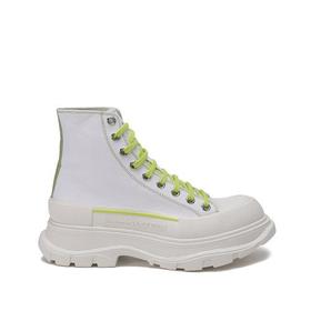 Alexander McQueen/亚历山大麦昆【22春夏新款】男士Tread Slick系列帆布/橡胶系带厚底靴子短靴 604254 W4MV2