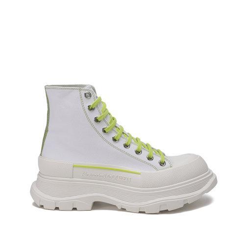 Alexander McQueen/亚历山大麦昆【22春夏新款】男士Tread Slick系列帆布/橡胶系带厚底靴子短靴 604254 W4MV2 商品图0