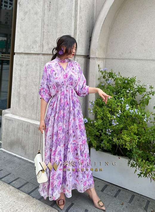 【雾境定制款】紫荆花茶歇裙优雅浪漫的代表作巨遮肉款 2202118 商品图1