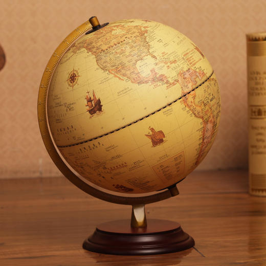 【小红书推荐】天屿25cm美式复古仿古发光地球仪 商品图0