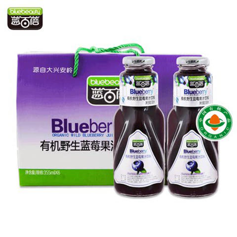 蓝百蓓自然纯臻野生蓝莓果汁 355ml/瓶（果汁含量95%）| 大兴安岭 商品图0