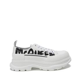 Alexander McQueen/亚历山大麦昆【22春夏新款】男士织物系带厚底休闲鞋涂鸦标志 682421 W4RQ2