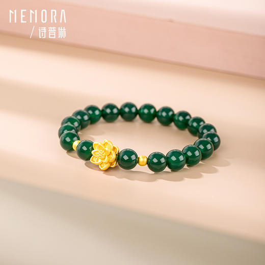 足金莲花转运珠花朵玛瑙手串送妈妈礼物MEMORA诗普琳HBE045（线上专供） 商品图3