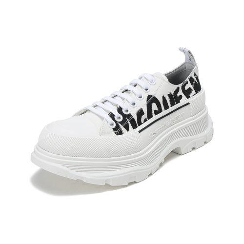 Alexander McQueen/亚历山大麦昆【22春夏新款】男士织物系带厚底休闲鞋涂鸦标志 682421 W4RQ2 商品图1