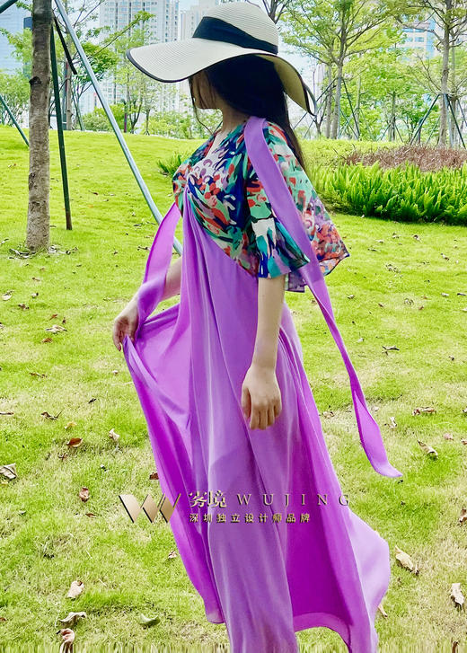 【雾境新款】 紫韵嫣然系列美哭的原创花色超遮肉蝴蝶袖 可宽松可修身!2202105 商品图3