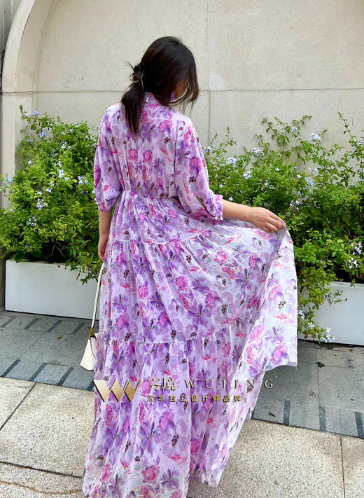 【雾境定制款】紫荆花茶歇裙优雅浪漫的代表作巨遮肉款 2202118 商品图3