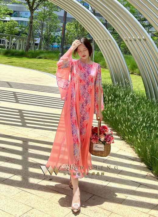 【雾境定制款】粉黛嫣红度假风系列超遮肉不挑人版型下摆多层次拼接飘逸十足 22021221 商品图1