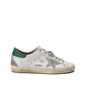 GOLDEN GOOSE DELUXE BRAND/黄金鹅【22春夏新款】男士皮革Super-Star系带休闲鞋运动鞋板鞋脏脏鞋星星绿尾 GMF00102 F002180