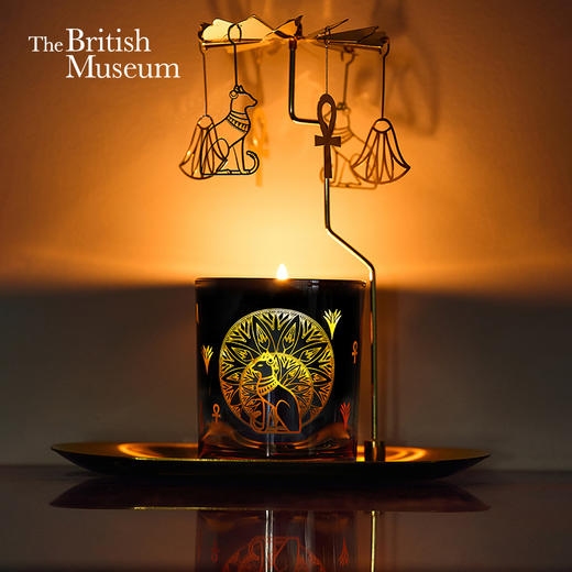 大英博物馆 埃及系列 盖亚安德森猫 托盘走马灯蜡烛香氛套装礼盒 商品图2