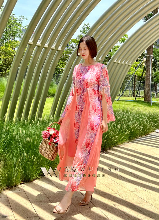 【雾境定制款】粉黛嫣红度假风系列超遮肉不挑人版型下摆多层次拼接飘逸十足 22021221 商品图3