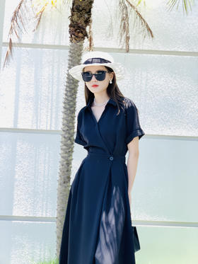 【百图lulu定制】【风骨连衣裙】V领收腰连衣裙