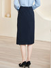 剩S/M/L/XL/XXL 「藏蓝叠浪」半身裙 个性不对称剪裁 米思阳2026春季新款时尚优雅气质直筒半身裙不对称修身一步裙4489 商品缩略图2